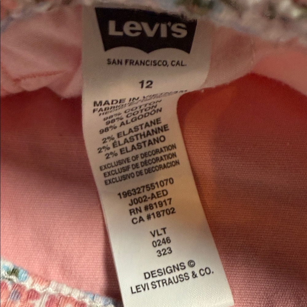 Levi's Pants Cargo Jogger Blush Pink Pants Girls Size 12 - Picture 4 of 7